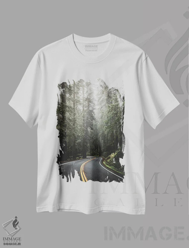 تیشرت سفید طرح دار – تیشرت طبیعت ,انقلاب جنگلی پارک ملی ردوود اثر نیچر مجیک فروشگاه ایماژ