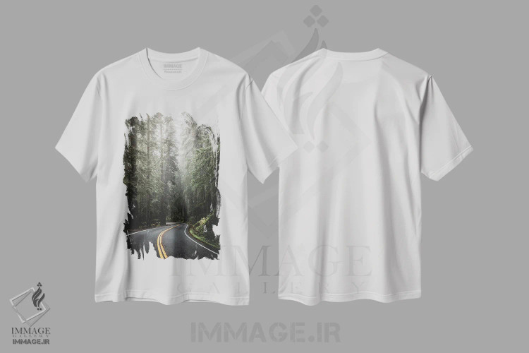 تیشرت سفید طرح دار – تیشرت طبیعت ,انقلاب جنگلی پارک ملی ردوود اثر نیچر مجیک فروشگاه ایماژ