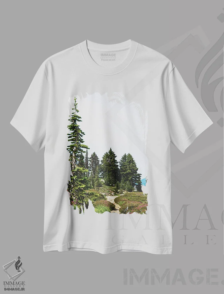 تیشرت سفید طرح دار – تیشرت گل ,کوه پیمایی با گل های وحشی کوهستان اثر نیچر مجیک فروشگاه ایماژ