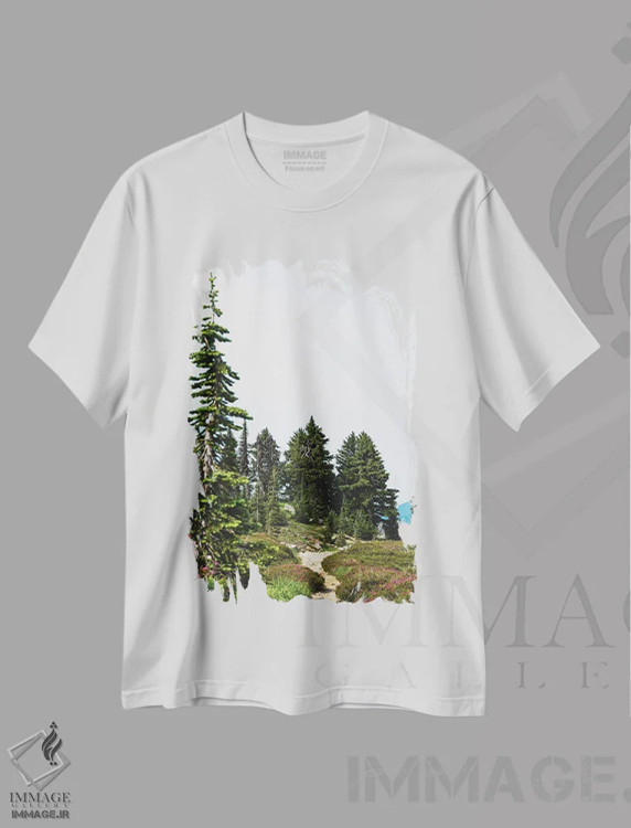 تیشرت سفید طرح دار – تیشرت گل ,کوه پیمایی با گل های وحشی کوهستان اثر نیچر مجیک فروشگاه ایماژ