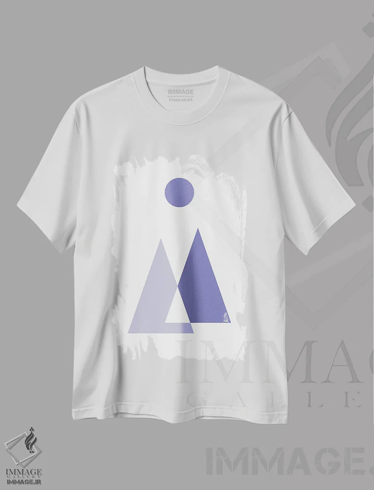 تیشرت سفید طرح دار – تیشرت مدرن ,غروب ماه کوهستانی به رنگ پری وینکل اثر نیچر مجیک فروشگاه ایماژ