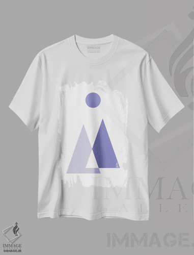 تیشرت سفید طرح دار – تیشرت مدرن ,غروب ماه کوهستانی به رنگ پری وینکل اثر نیچر مجیک فروشگاه ایماژ