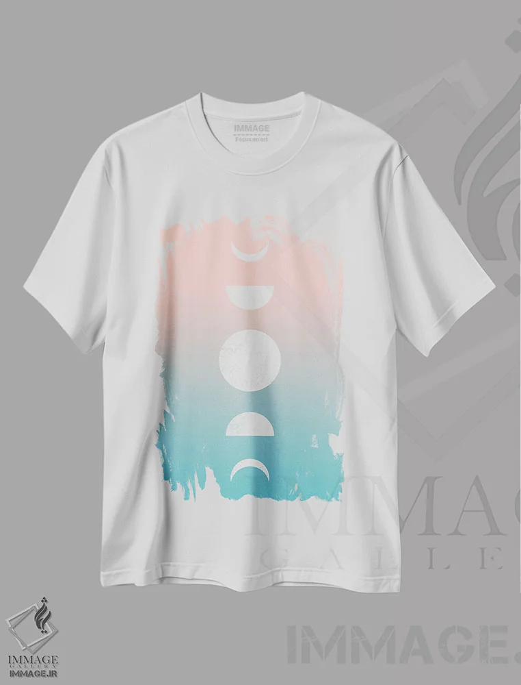تیشرت سفید طرح دار – تیشرت بوهو ,غروب اقیانوس ماه گون به سبک بوهو اثر نیچر مجیک فروشگاه ایماژ