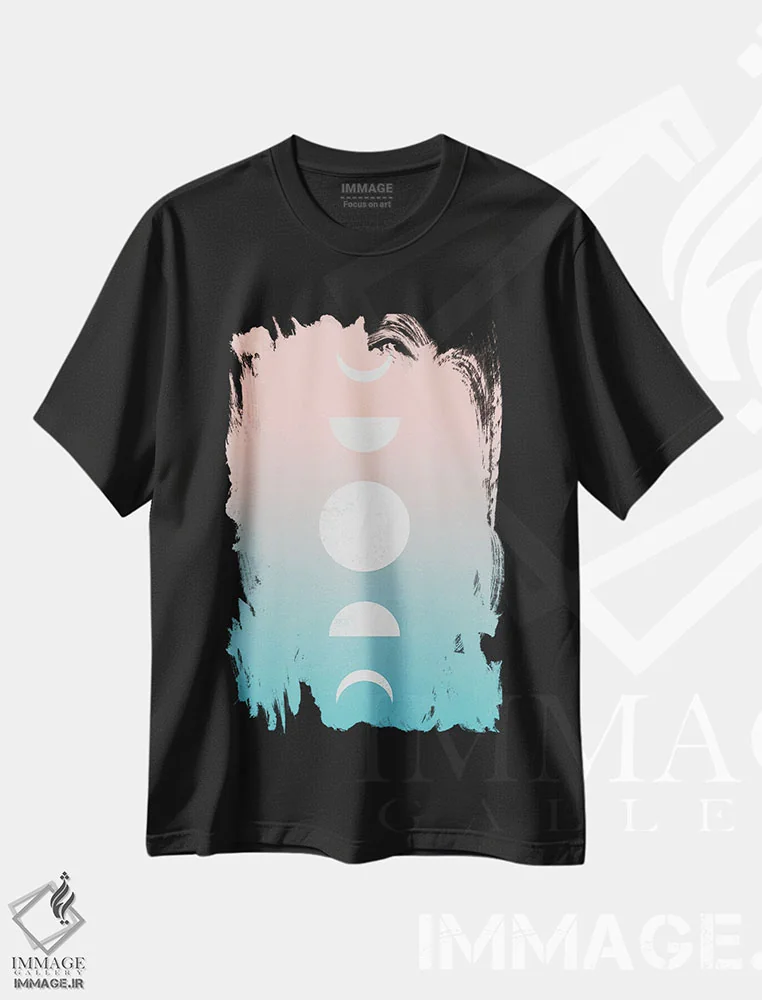 تیشرت مشکی طرح دار – تیشرت بوهو ,غروب اقیانوس ماه گون به سبک بوهو اثر نیچر مجیک immage.ir