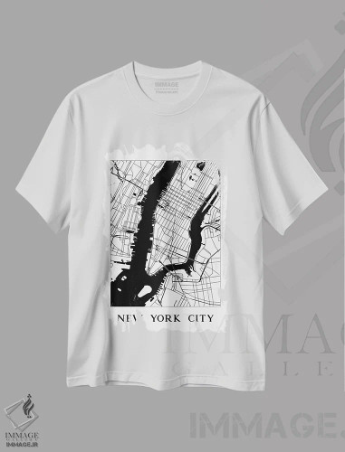 تیشرت سفید طرح دار – تیشرت گرافیکی ,نقشه شهر نیویورک اثر نیچر مجیک فروشگاه ایماژ