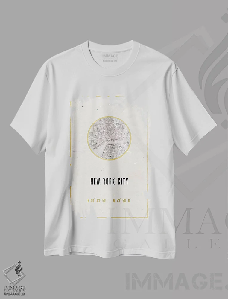 تیشرت سفید طرح دار – تیشرت شهری ,نیویورک، آمریکا اثر نیچر مجیک immage.ir