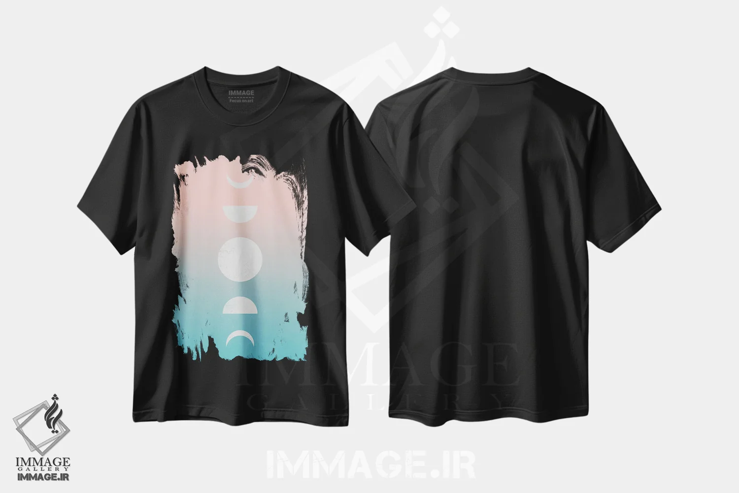تیشرت مشکی طرح دار – تیشرت بوهو ,غروب اقیانوس ماه گون به سبک بوهو اثر نیچر مجیک immage.ir