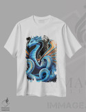 تیشرت سفید طرح دار – تیشرت فانتزی ,اژدهای مارمانند اثر مایکل گلدزوایگ فروشگاه ایماژ