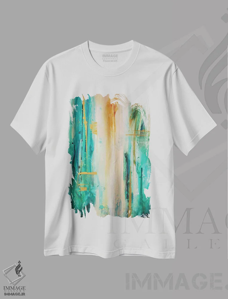 تیشرت سفید طرح دار – تیشرت طبیعت ,باغ صبحگاهی اثر مایکل گلدزوایگ immage.ir