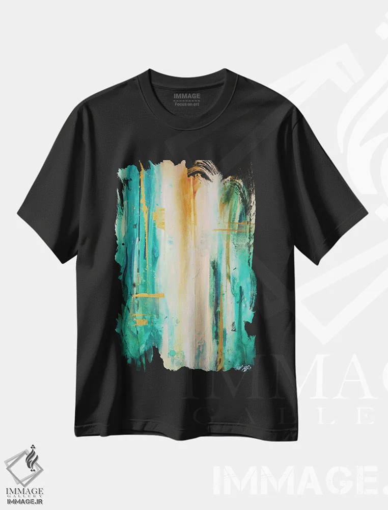 تیشرت مشکی طرح دار – تیشرت طبیعت ,باغ صبحگاهی اثر مایکل گلدزوایگ فروشگاه ایماژ