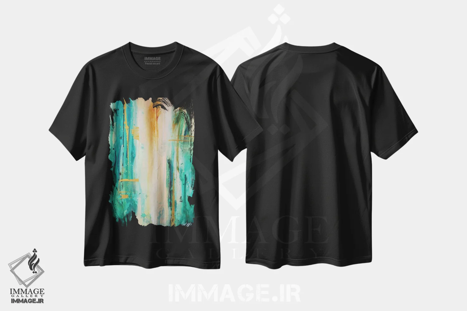 تیشرت مشکی طرح دار – تیشرت طبیعت ,باغ صبحگاهی اثر مایکل گلدزوایگ فروشگاه ایماژ