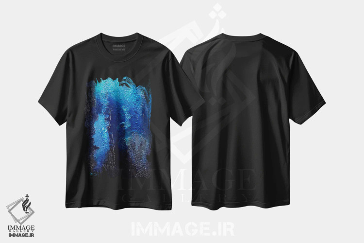 تیشرت مشکی طرح دار – تیشرت طبیعت ,مرجان آبی تیره اثر مایکل گلدزوایگ immage.ir