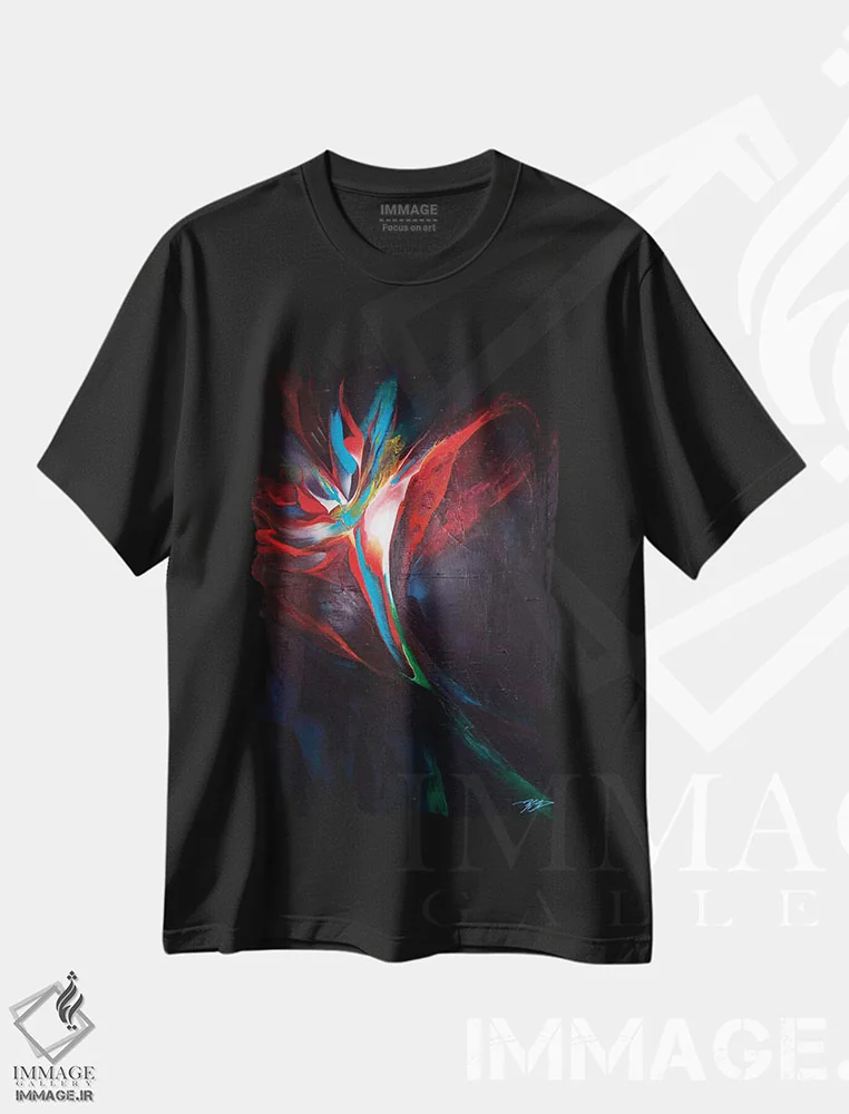 تیشرت مشکی طرح دار – تیشرت گرافیکی ,ستاره رقصان اثر مایکل گلدزوایگ فروشگاه ایماژ