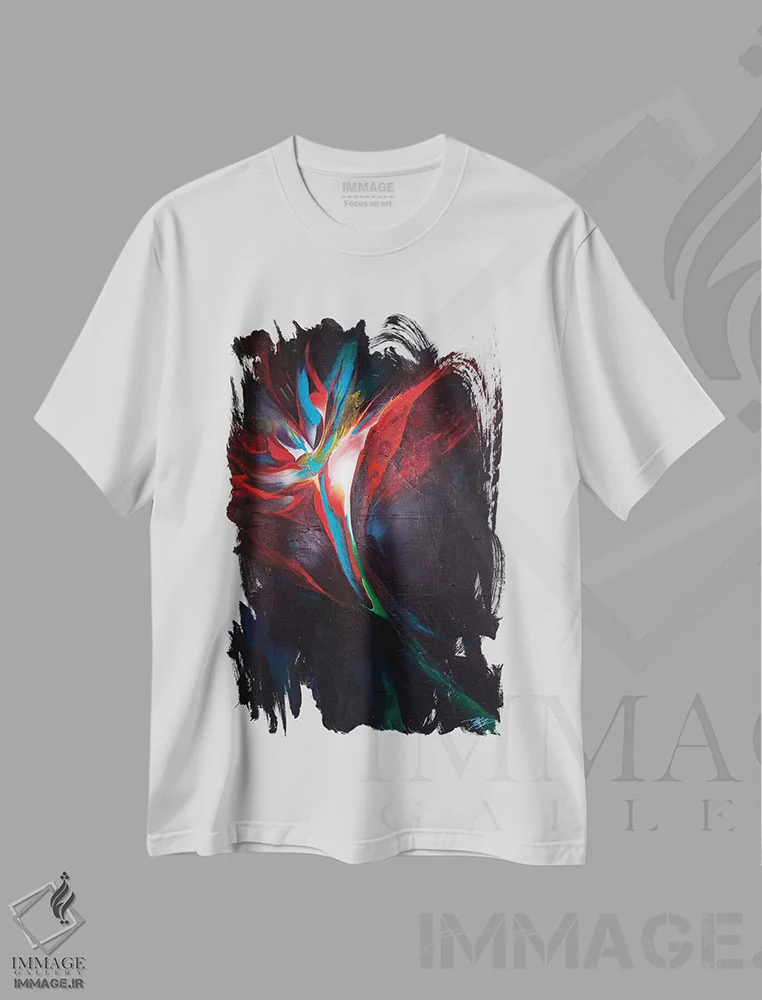 تیشرت سفید طرح دار – تیشرت گرافیکی ,ستاره رقصان اثر مایکل گلدزوایگ immage.ir