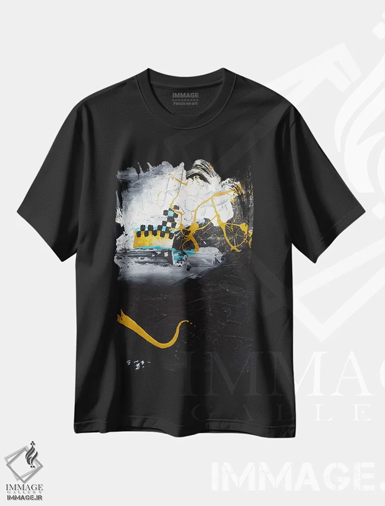 تیشرت مشکی طرح دار – تیشرت هنری ,بی امان اثر مایکل گلدزوایگ immage.ir