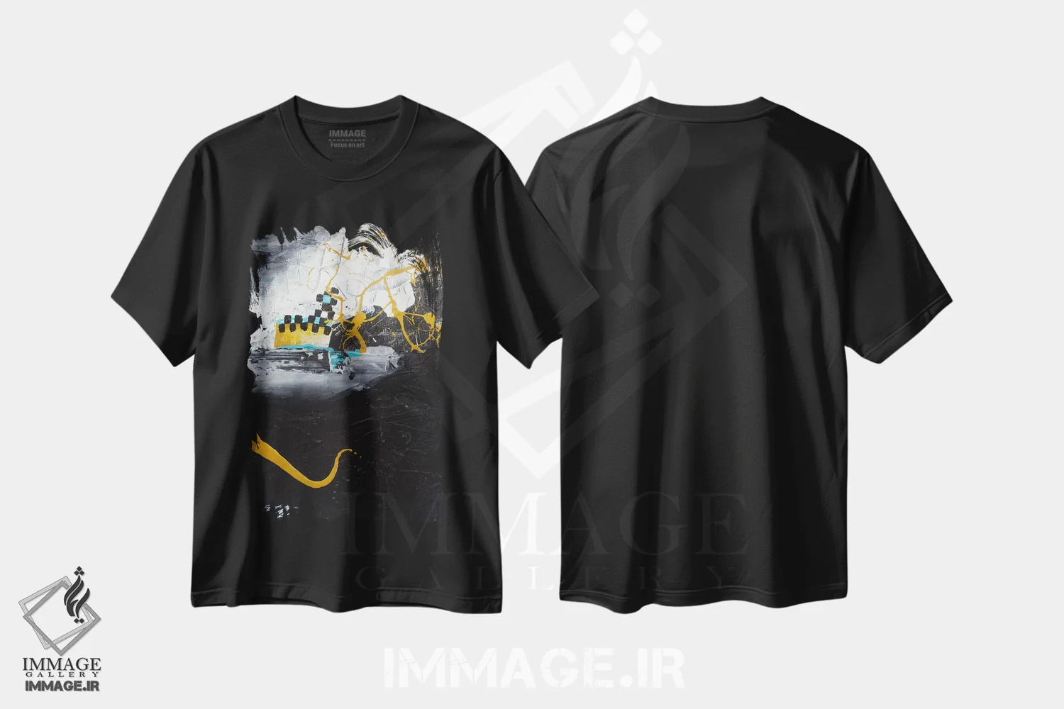 تیشرت مشکی طرح دار – تیشرت هنری ,بی امان اثر مایکل گلدزوایگ immage.ir