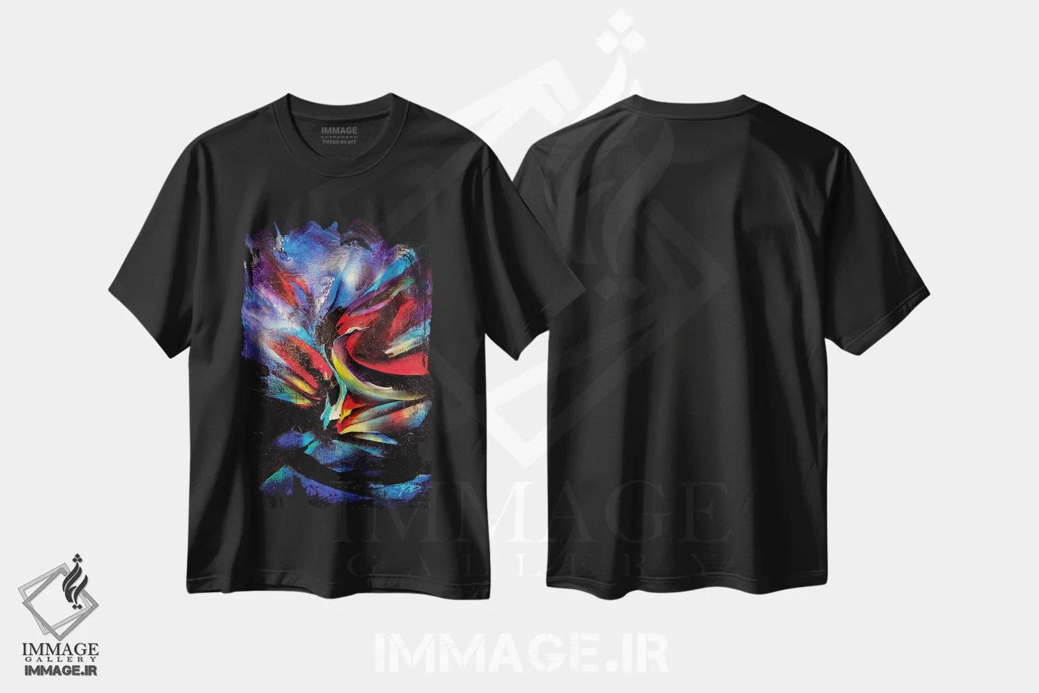 تیشرت مشکی طرح دار – تیشرت انتزاعی ,ماورایی اثر مایکل گلدزوایگ فروشگاه ایماژ