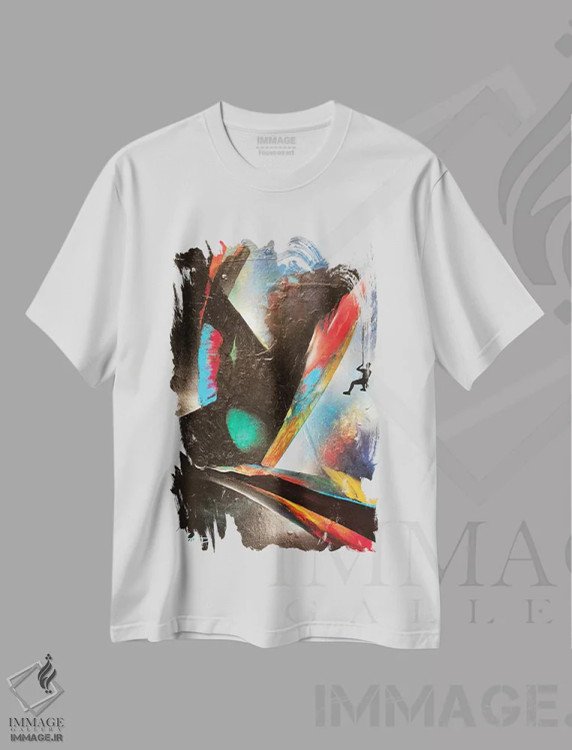 تیشرت سفید طرح دار – تیشرت طبیعت ,کوه براشمور اثر مایکل گلدزوایگ فروشگاه ایماژ