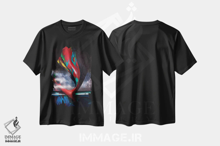 تیشرت مشکی طرح دار – تیشرت طبیعت ,نهنگ اثر مایکل گلدزوایگ فروشگاه ایماژ