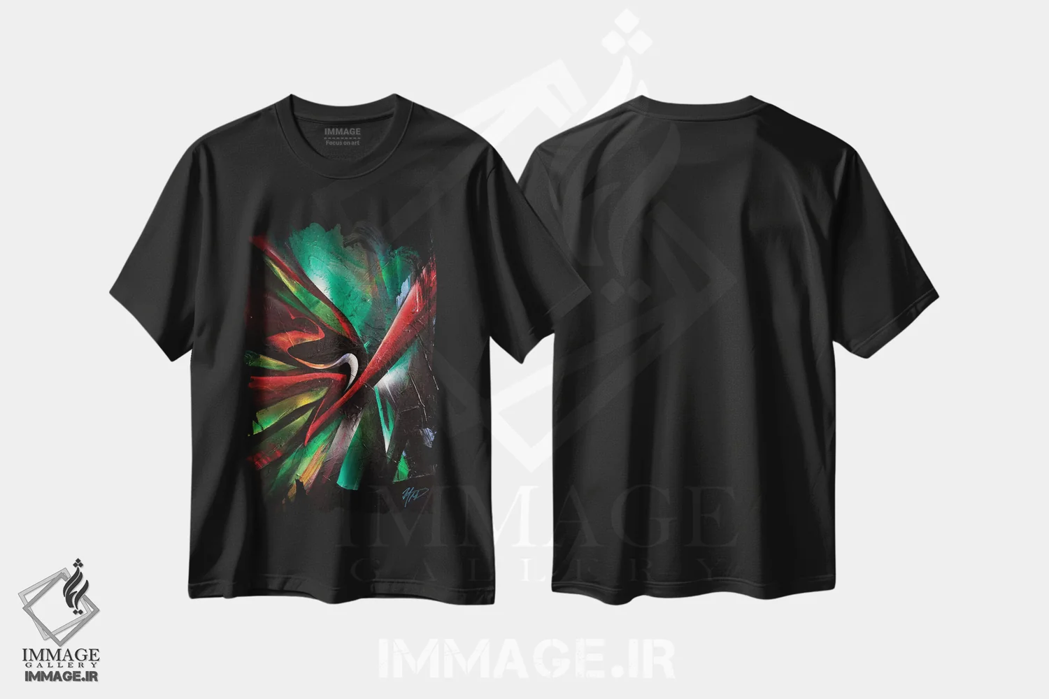 تیشرت مشکی طرح دار – تیشرت هنری ,مکاشفه اثر مایکل گلدزوایگ immage.ir