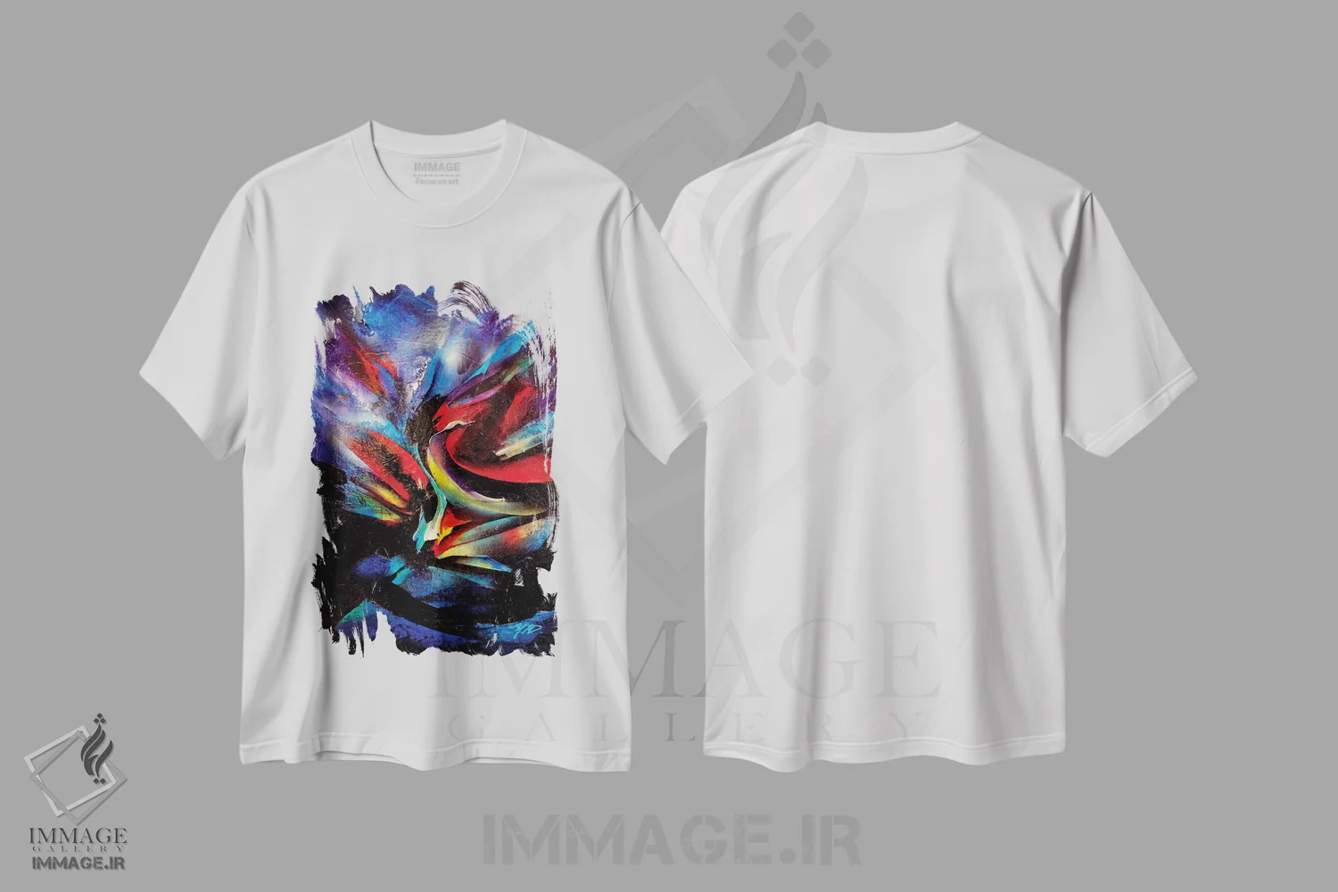 تیشرت سفید طرح دار – تیشرت انتزاعی ,ماورایی اثر مایکل گلدزوایگ immage.ir