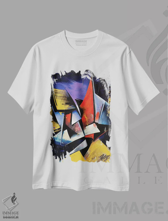 تیشرت سفید طرح دار – تیشرت طبیعت ,شفق قطبی اثر مایکل گلدزوایگ immage.ir