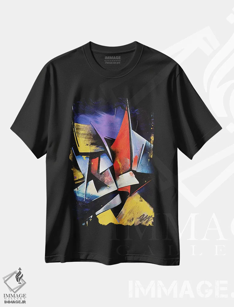 تیشرت مشکی طرح دار – تیشرت طبیعت ,شفق قطبی اثر مایکل گلدزوایگ فروشگاه ایماژ