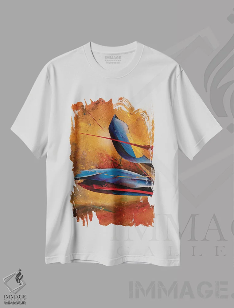تیشرت سفید طرح دار – تیشرت هنری ,درویش سماع گر اثر مایکل گلدزوایگ فروشگاه ایماژ