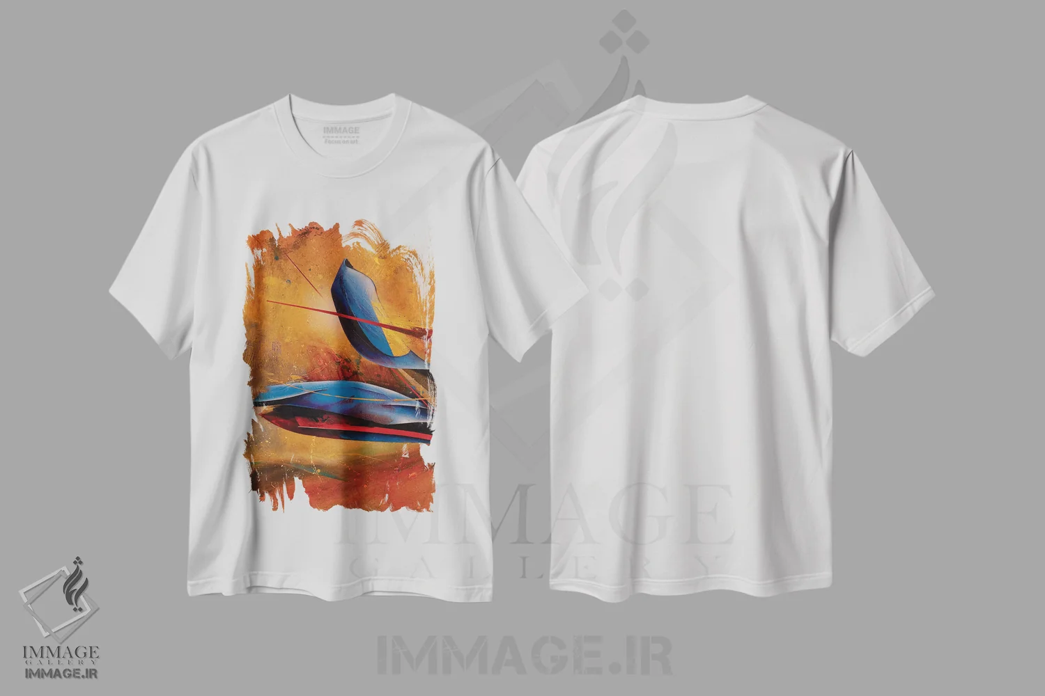 تیشرت سفید طرح دار – تیشرت هنری ,درویش سماع گر اثر مایکل گلدزوایگ فروشگاه ایماژ