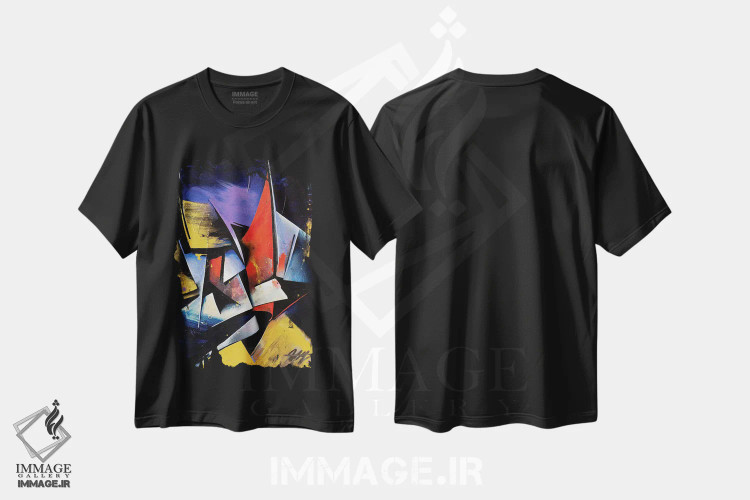 تیشرت مشکی طرح دار – تیشرت طبیعت ,شفق قطبی اثر مایکل گلدزوایگ فروشگاه ایماژ