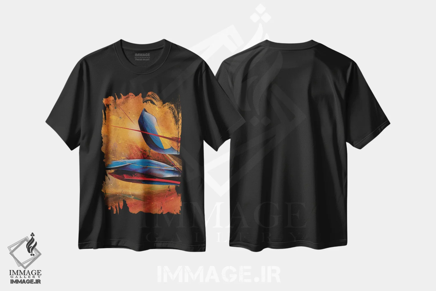 تیشرت مشکی طرح دار – تیشرت هنری ,درویش سماع گر اثر مایکل گلدزوایگ immage.ir