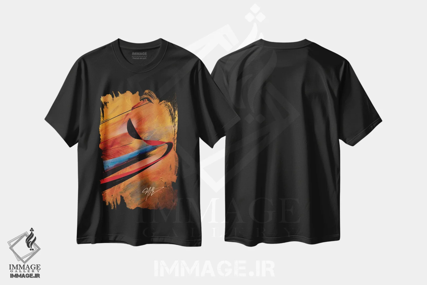 تیشرت مشکی طرح دار – تیشرت معنوی ,درویش سماع گر اثر مایکل گلدزوایگ immage.ir