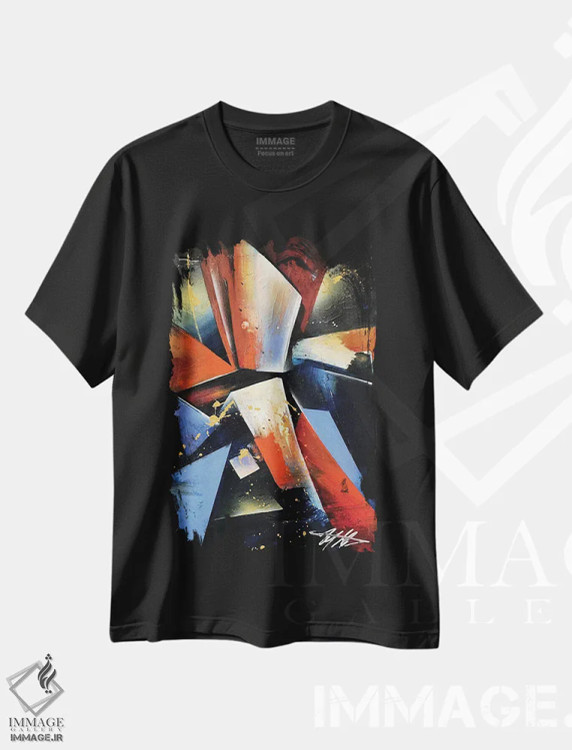 تیشرت مشکی طرح دار – تیشرت انتزاعی ,ای بی اثر مایکل گلدزوایگ فروشگاه ایماژ