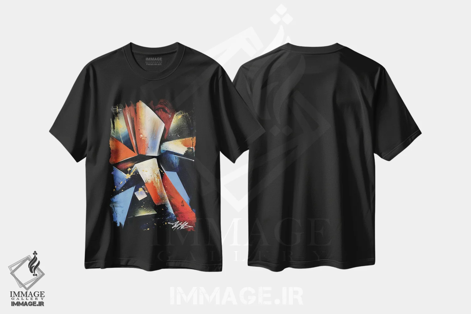 تیشرت مشکی طرح دار – تیشرت انتزاعی ,ای بی اثر مایکل گلدزوایگ فروشگاه ایماژ