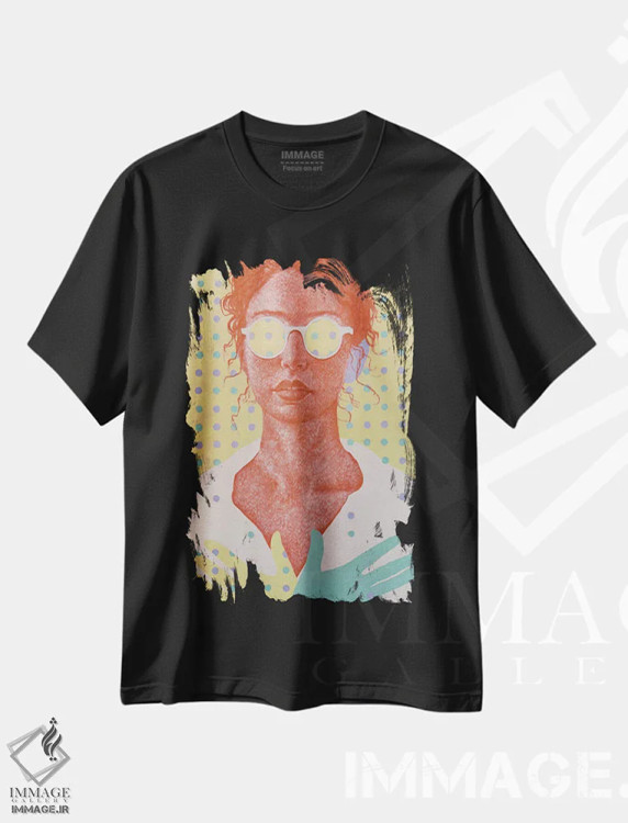 تیشرت مشکی طرح دار – تیشرت هنری ,خالص و راستین اثر مارگاریتا ایوانوا فروشگاه ایماژ