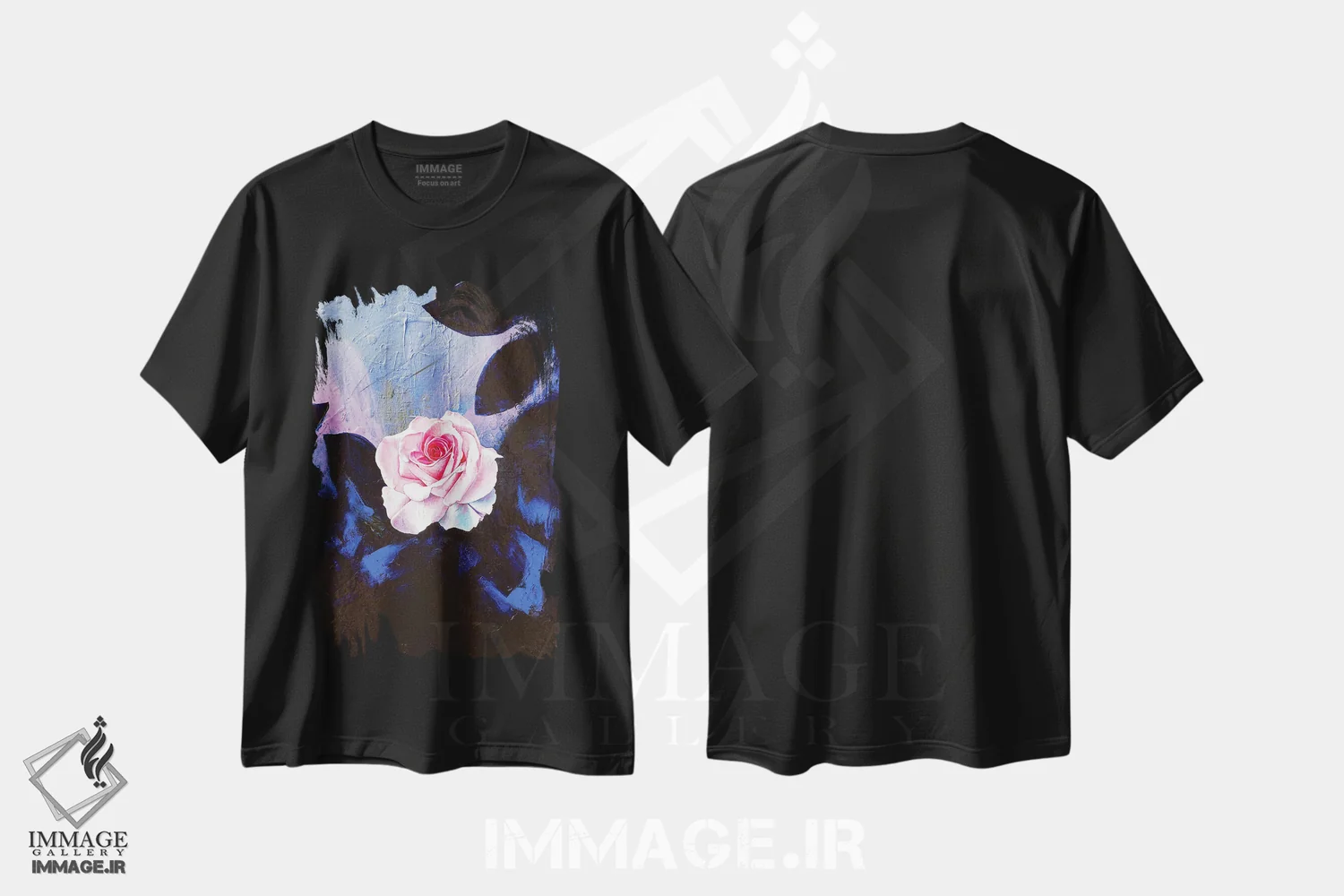 تیشرت مشکی طرح دار – تیشرت گلدار ,زندگی به رنگ گل سرخ اثر مایکل گلدزوایگ immage.ir