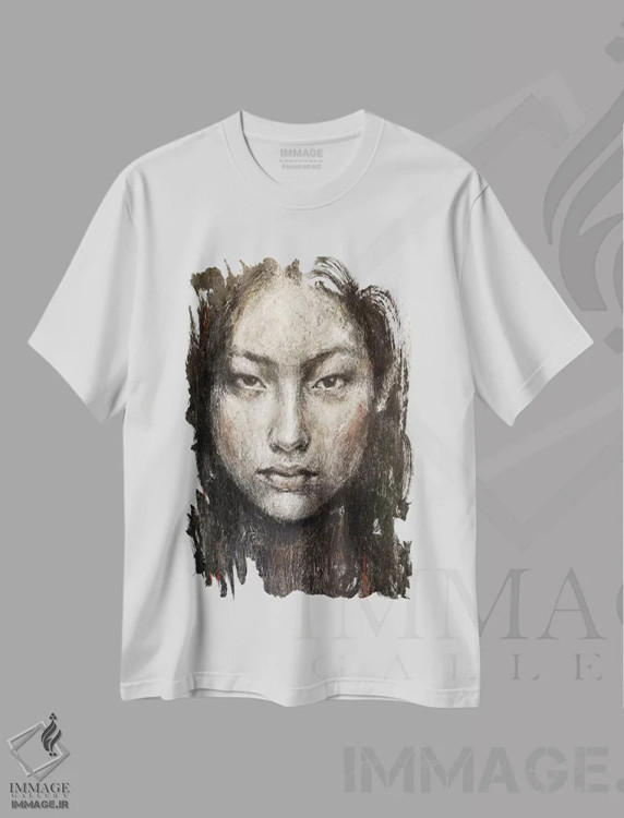 تیشرت سفید طرح دار – تیشرت هنری ,توس اثر مارگاریتا ایوانوا فروشگاه ایماژ