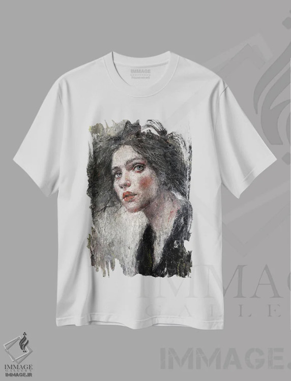 تیشرت سفید طرح دار – تیشرت هنری ,توس اثر مارگاریتا ایوانوا immage.ir