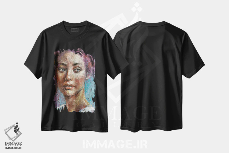 تیشرت مشکی طرح دار – تیشرت طبیعت ,رنگین کمان در جنگل توس اثر مارگاریتا ایوانوا immage.ir