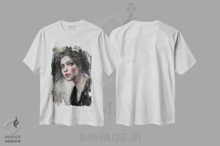 تیشرت سفید طرح دار – تیشرت هنری ,توس اثر مارگاریتا ایوانوا immage.ir