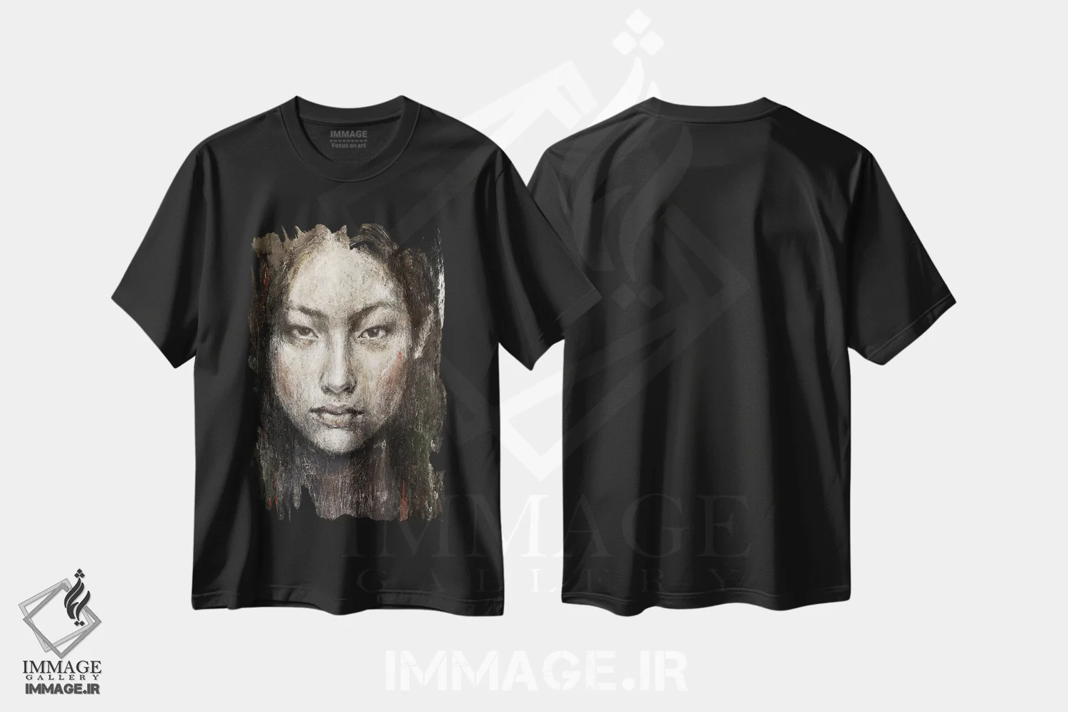 تیشرت مشکی طرح دار – تیشرت هنری ,توس اثر مارگاریتا ایوانوا immage.ir