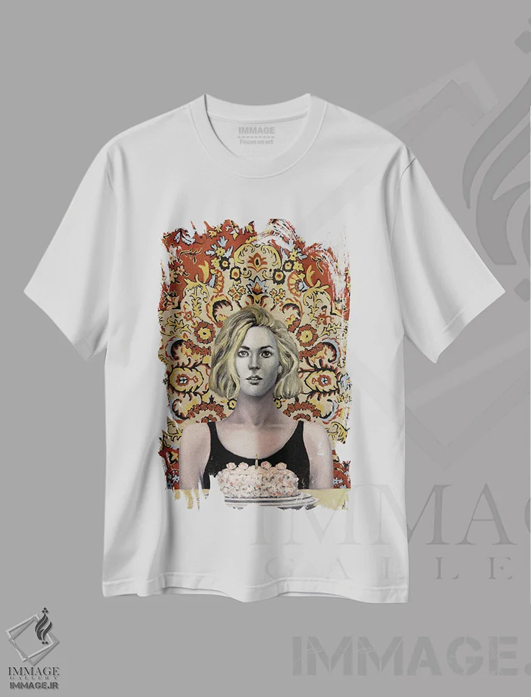 تیشرت سفید طرح دار – تیشرت هنری ,تولد اثر مارگاریتا ایوانوا immage.ir