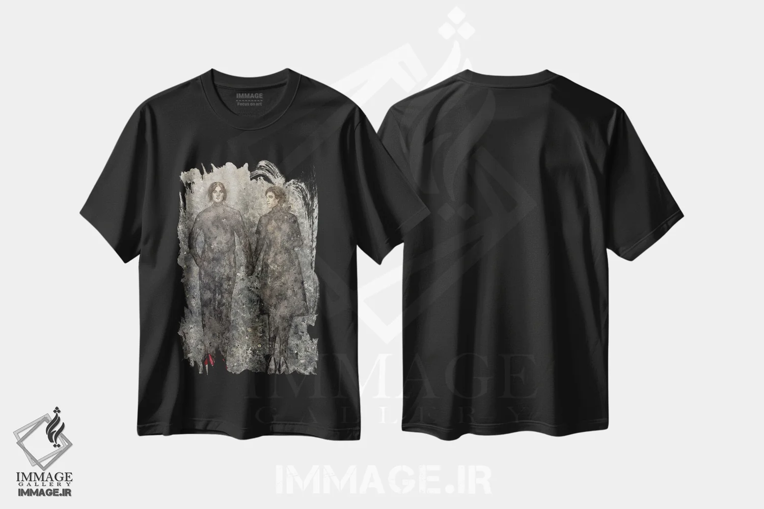 تیشرت مشکی طرح دار – تیشرت مد ,سایه ها اثر مارگاریتا ایوانوا immage.ir