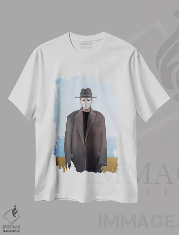 تیشرت سفید طرح دار – تیشرت مد مردانه ,سیب اثر مارگاریتا ایوانوا فروشگاه ایماژ