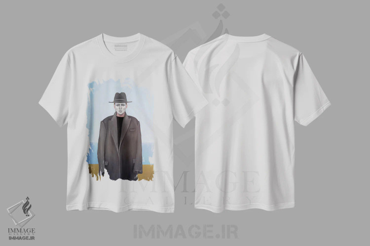 تیشرت سفید طرح دار – تیشرت مد مردانه ,سیب اثر مارگاریتا ایوانوا فروشگاه ایماژ
