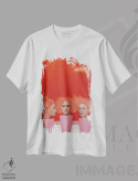 تیشرت سفید طرح دار – تیشرت هنری زنانه ,گل های مریخ اثر مارگاریتا ایوانوا فروشگاه ایماژ