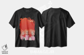 تیشرت مشکی طرح دار – تیشرت هنری زنانه ,گل های مریخ اثر مارگاریتا ایوانوا immage.ir