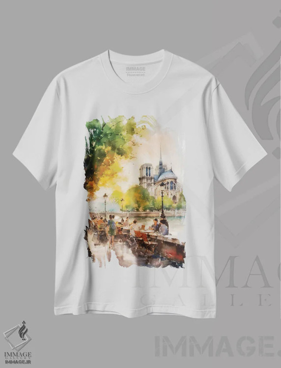 تیشرت سفید طرح دار – تیشرت خیابانی پاریس ,خیابان های پاریس سوم اثر کانر مک گوایر فروشگاه ایماژ
