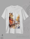 تیشرت سفید طرح دار – تیشرت پاریس ,خیابان های پاریس چهارم اثر کانر مک گوایر immage.ir
