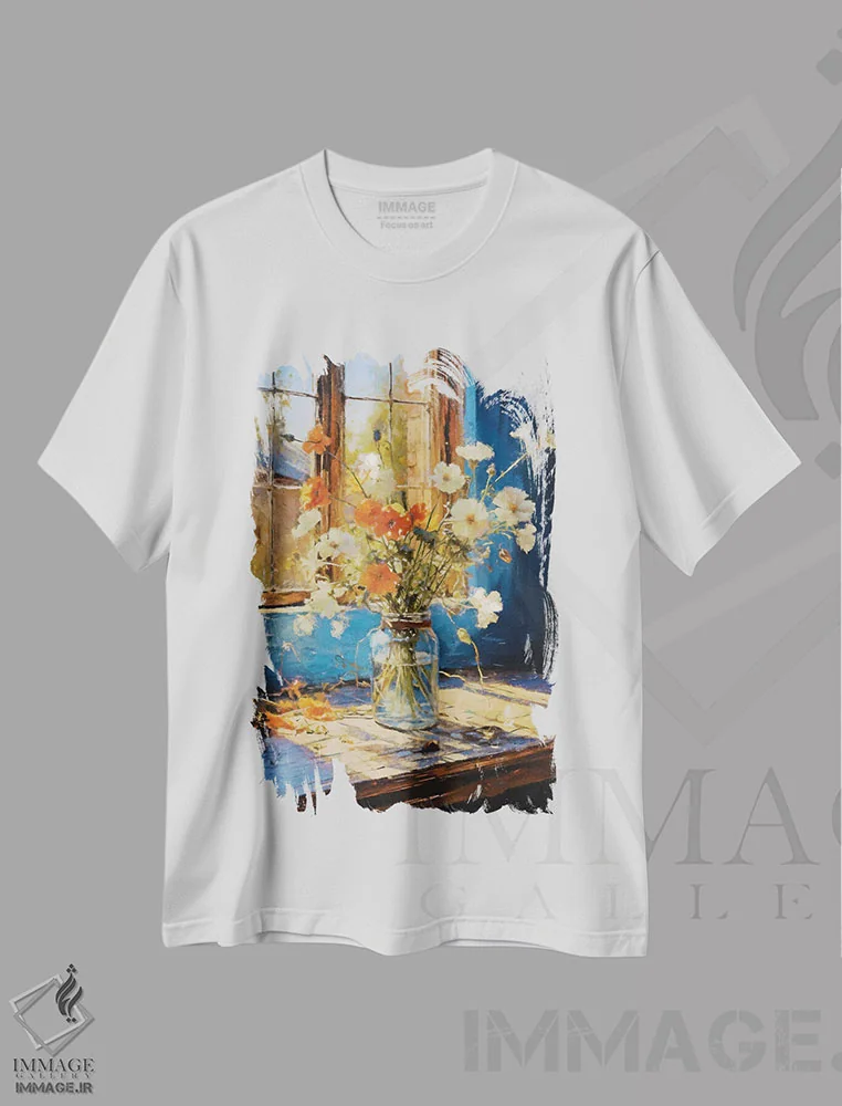 تیشرت سفید طرح دار – تیشرت گلدار ,پنجره تابستانی دوم اثر کانر مک گوایر فروشگاه ایماژ